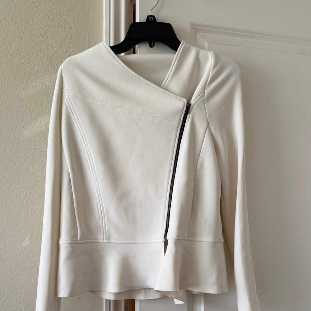 White Asymmetrical Women's Blazer